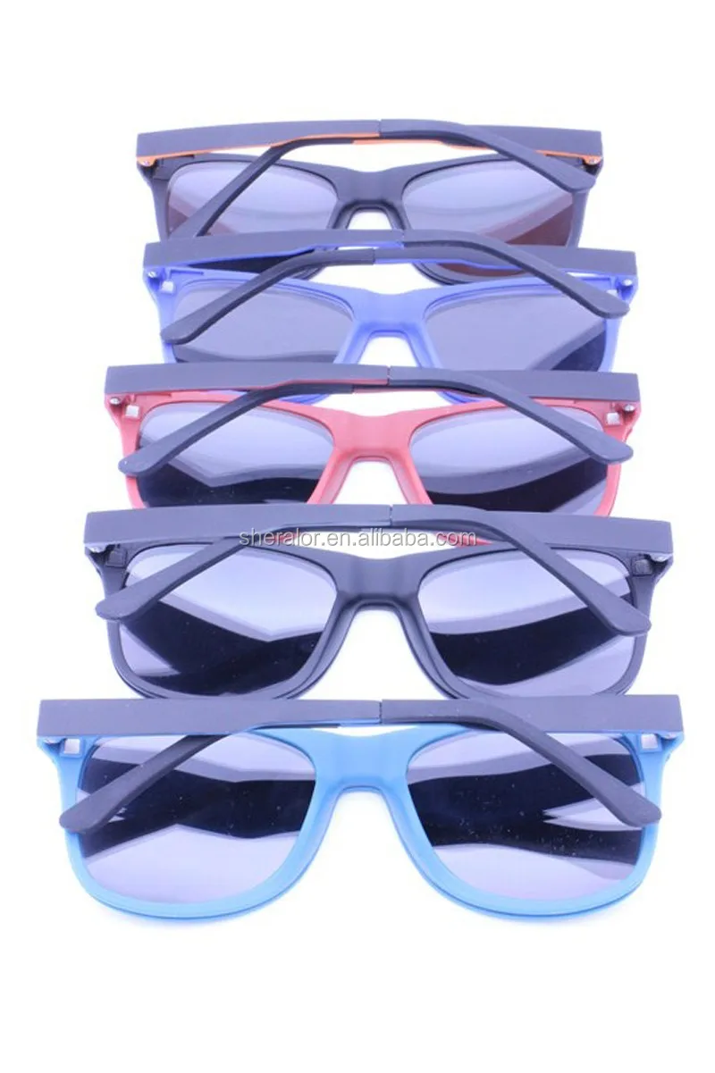 Tr90 Opitcal Glasses Big Size Square Frame With Clip On Polarized Sunglasses Lens Buy