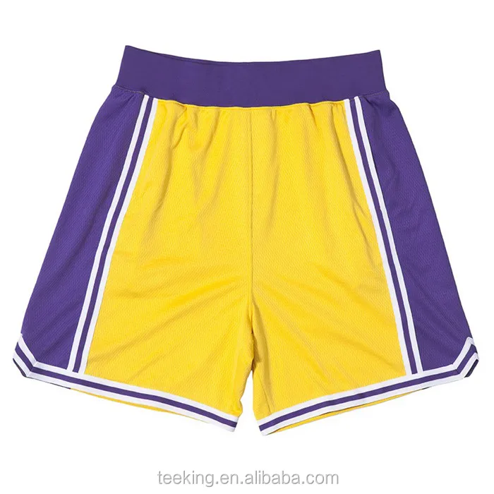 Casual 100%polyester Striped Trim Blank Basketball Shorts With Pockets ...