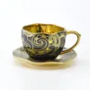 western aulic style black and gold ceramic dinnerware sets ceramic reusable coffee cup set