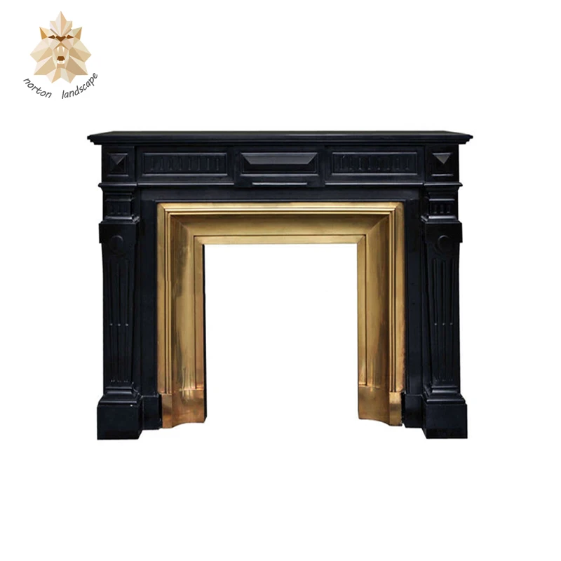 Fake Freestanding Indoor Luxury Black Fireplace Mantel Ntmf F020y