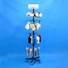 multi tier adjustable iron steel rod arm peg layer spinner bags hanging floor standing retail fixture metal rack display