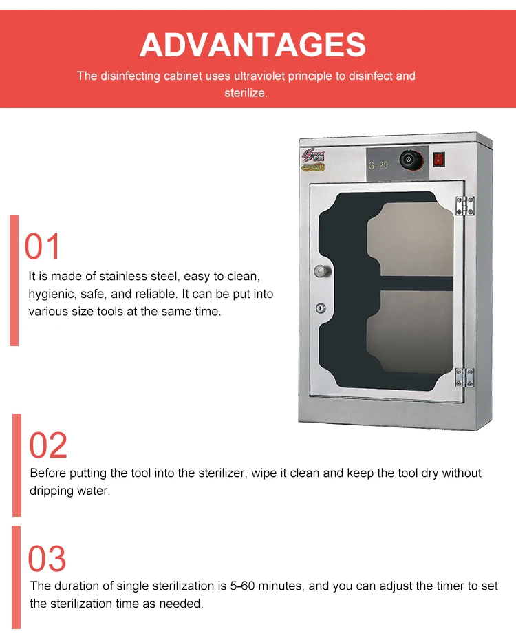 16 W Commercial Wholesale CE Approved Kitchen Hotel Fast Sterilizing High Quality UV Knives Sterilizer Cabinet for Kitchen