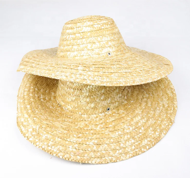 Rural Natural Color Wheat Straw Hat Farmer Big Straw Hat Sun Visor ...