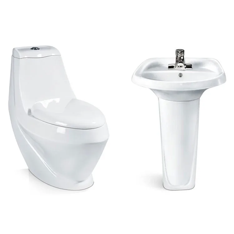 Hot selling high quality cheap bathroom  toilet set with pedestal sink