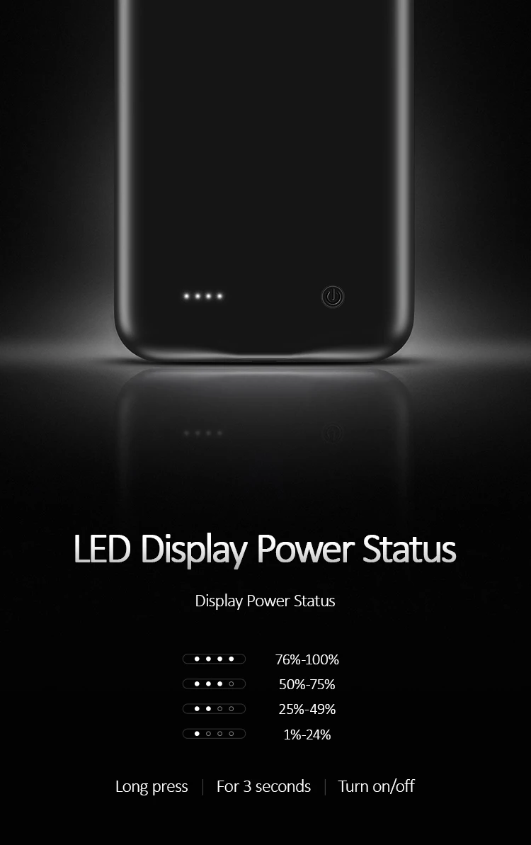 USAMS US-CD69 ROHS portable charger mini mobile Battery 4000mah bank station power Phone Case For IPHONE X