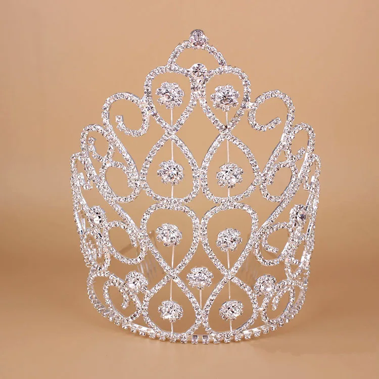 Female Rhinestone Cheap Tall Pageant Crowns & Tiaras Buy Tiaras And