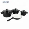Porcelain Enamel Cast Iron Kitchen Wares Cooking Pot Set with lid