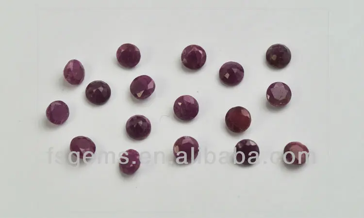 Wholesale 3mm Round Shape Natural Gemstone India Ruby
