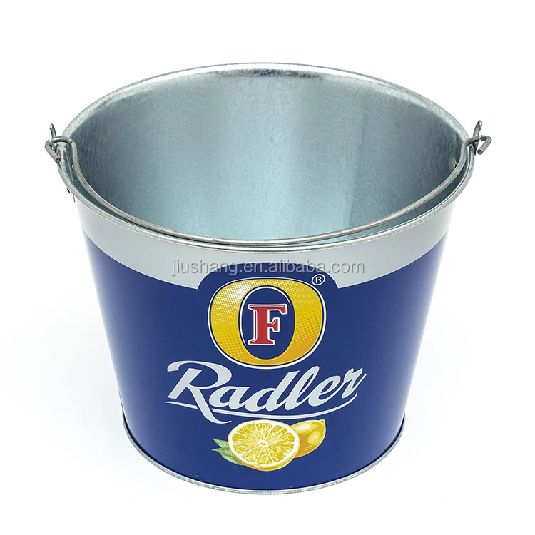Custom Wholesale Galvanized Tin Metal Beer Ice Buckets Metal With High