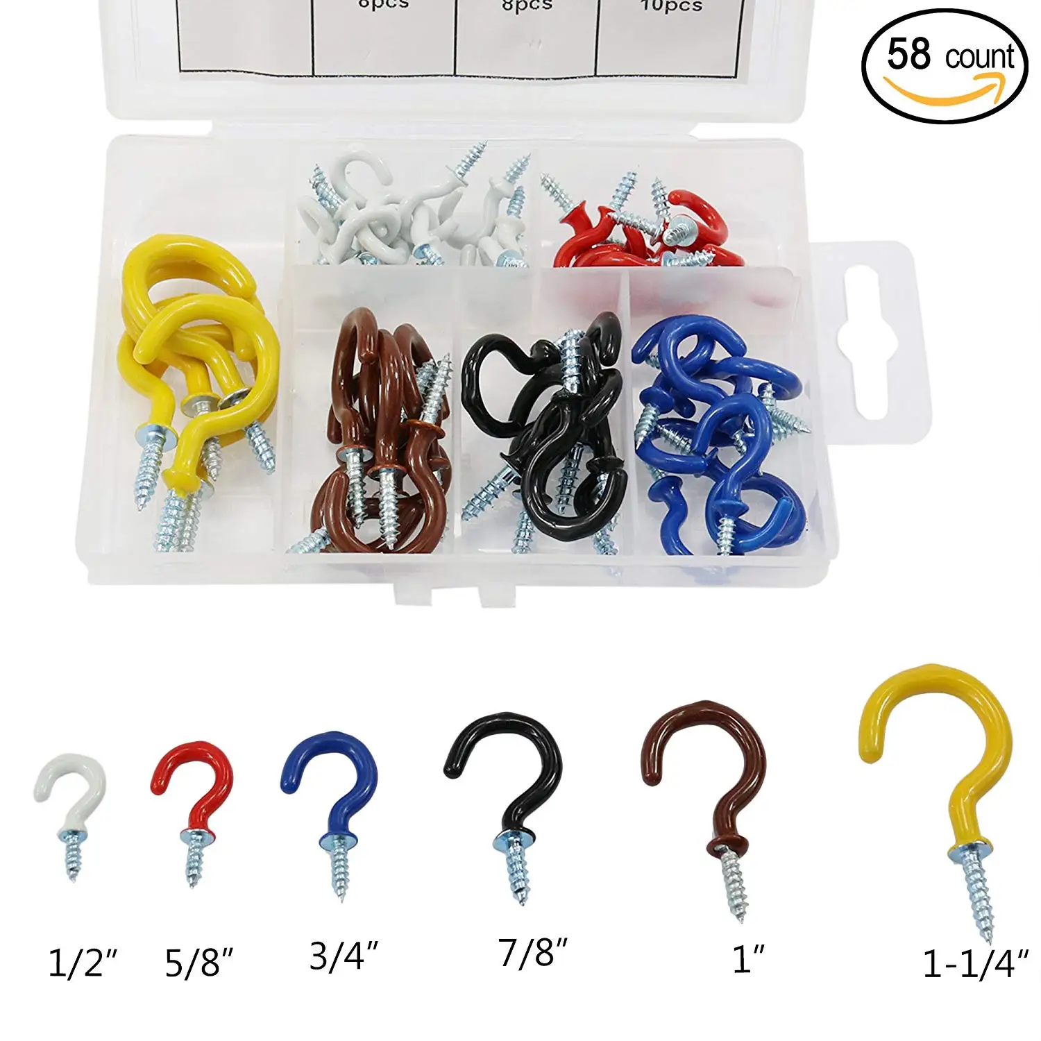 Storage Hook// Storage Hooks Guard 2.82-Inch Strong and Durable Black Vinyl Coated Ceiling Hooks Cup Hook Holder// Cup Hooks 5-pc-pack Mug Hooks