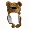 Boys Brown Animal Winter Warm Plush Hat Bear