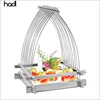 Party decoration fancy stainless steel bird cage silver modern wedding food dessert fruit buffet display stand