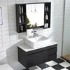 Black Melamine Surface Basin Italian New Arrival Bathroom Cabinet Vanity with Countertop