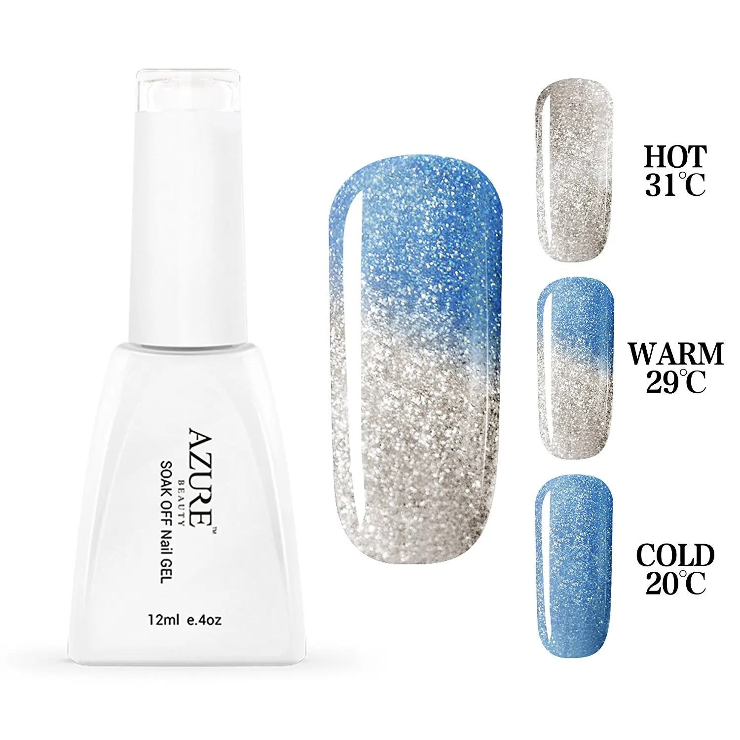 Azure Beauty Gel Nail Polish,Color Changing Nail Polish UV LED Soak Off Chameleon Gel Polish T46