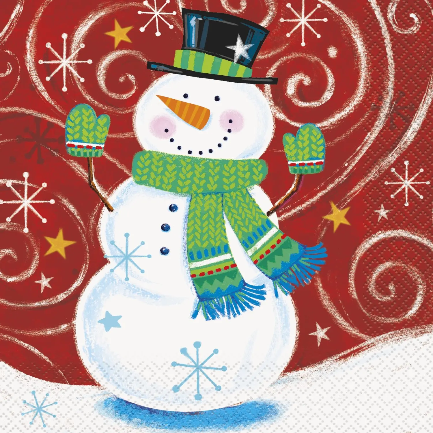 LOLITA BRAND SNOWMAN FROSTY/'S PARTY WINTER MARTINI COCKTAIL NAPKINS 50CT