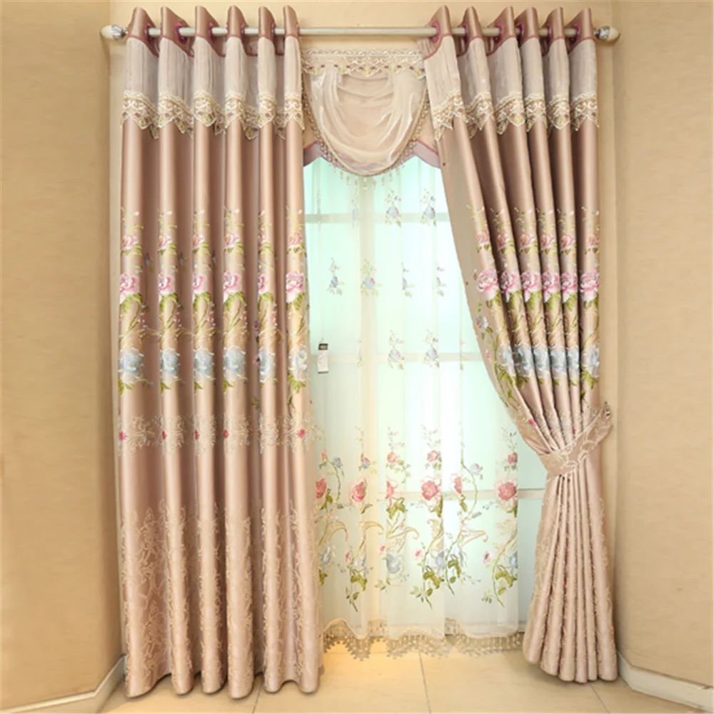 Latest Jacquard Curtain With Curtain Rod Accessories For The Living