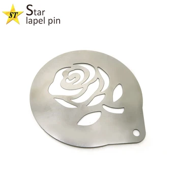 Custom Rose Shaped Stainless Steel Coffee Stencils Metal Custom Rose Shaped Stainless Steel Coffee Stencils