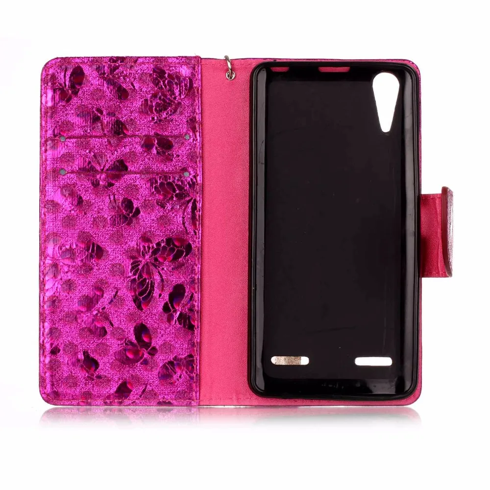 Book Wallet Stand colorful butterfly case for Lenovo A6000 leather flip phone case for Lenovo A6000