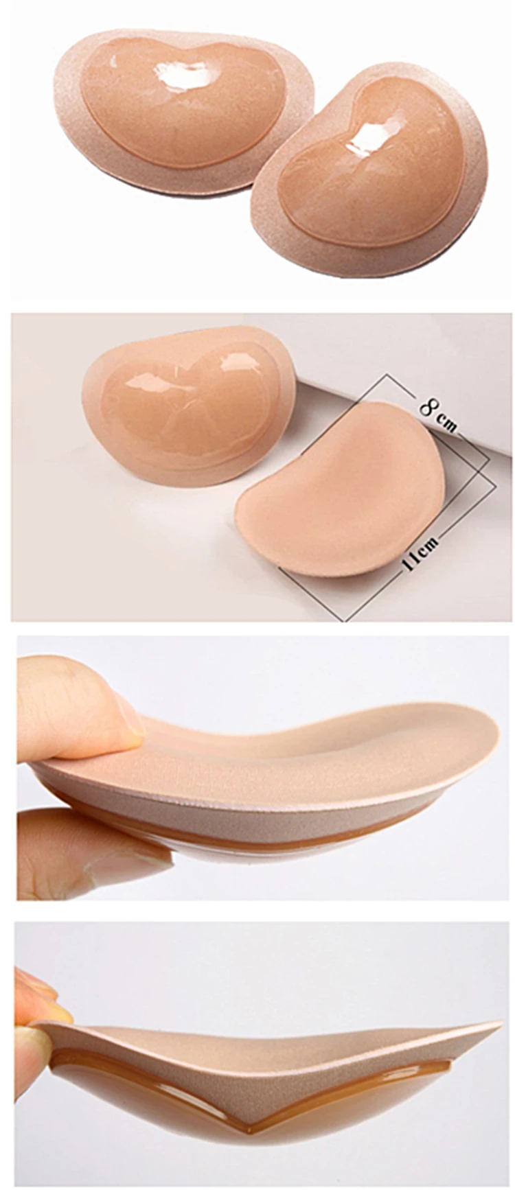 Artificial Fashionable Reusable Bra Pads Sexy Invisible Cloth Silicone