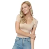 Wholesale Women's rganic Soft Wear Tunics Fitted Short Sleeves Bamboo T-Shirts