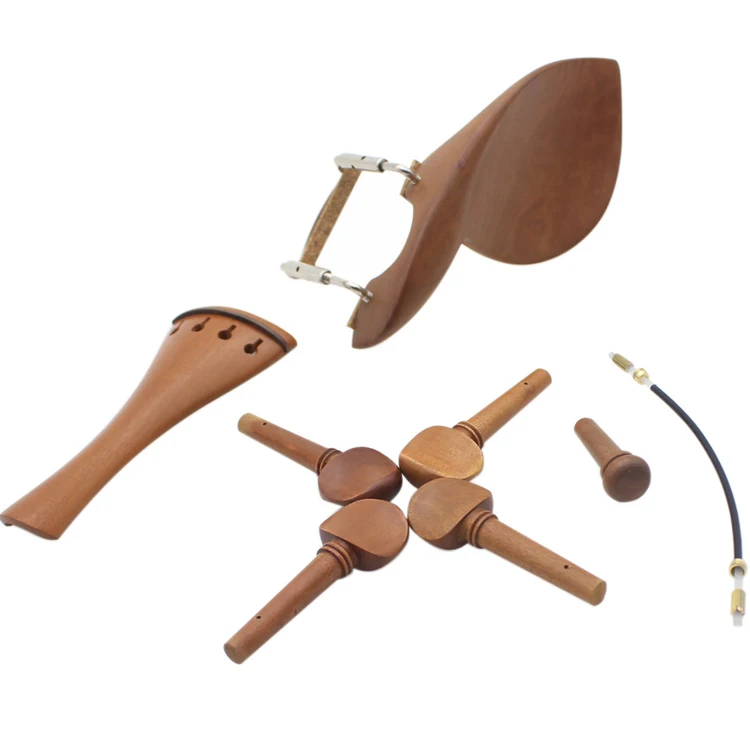 Kit Accessoires Violon UPKOCH En Bois De Jujubier - Cordier, Mentonnière, Chevilles - Pour Violonistes Amateurs Ou Confirmés - 9