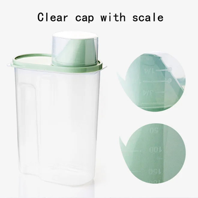 2.5L 84oz Wholesale plastic Food storage BPA FREE Cereal Rice kitchen containers with Pour Spout Jug