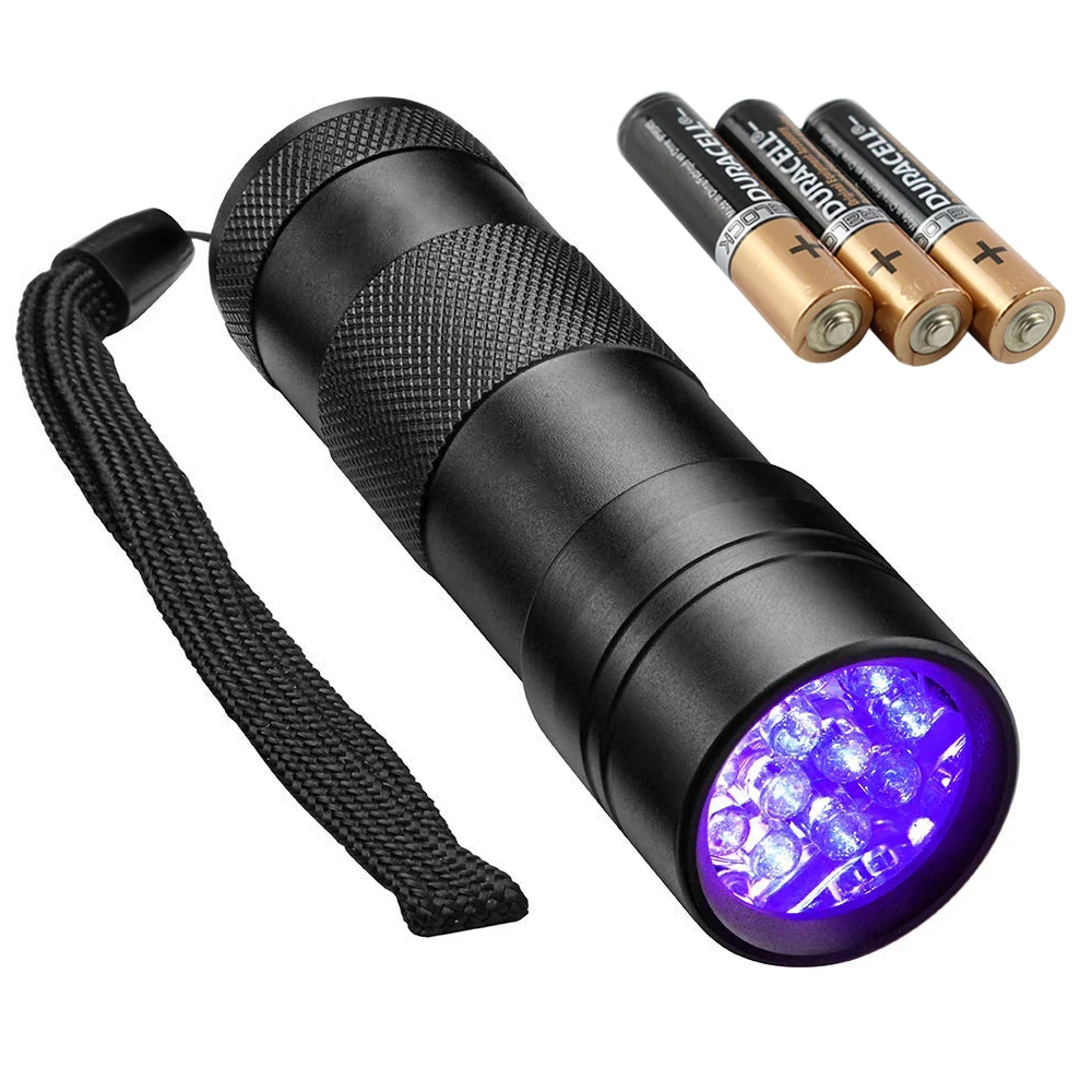 365nm Uv Torch Light Purple Light Flashlight Aaa Battery Led Uv Flashlight For Stains Detector