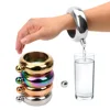 China Manufacturer Promotional 3oz Pink/white Copper Stainless Steel Bracelet Round Hip Flask