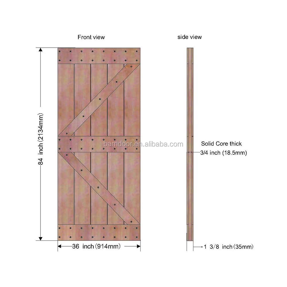 שינה עיצוב פנים "K" דו פרידה בידוד מרעש עץ הזזה אסם דלת