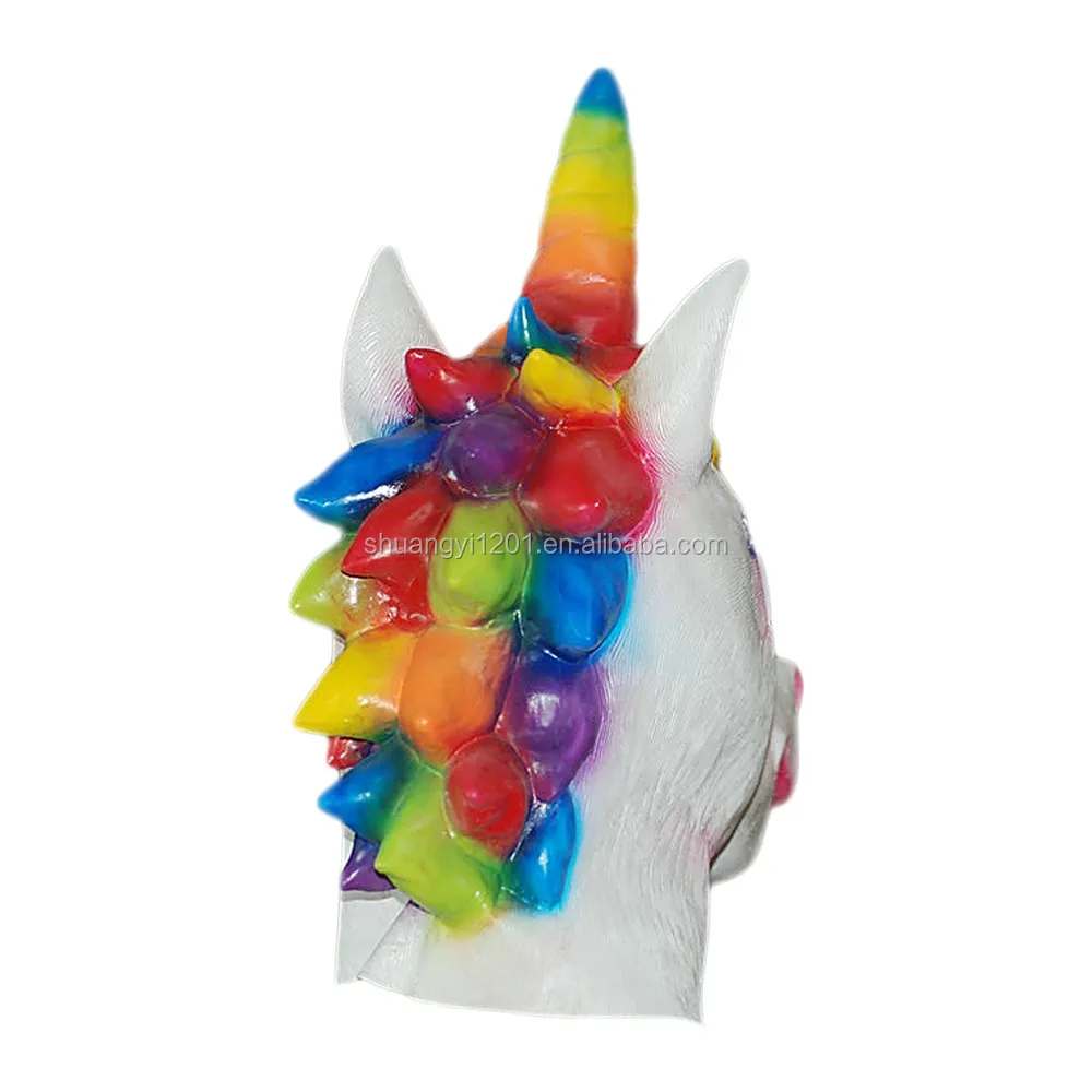 Mascarilla De Halloween De Látex,Mascarilla Mágica De Unicornio Loco