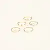 Personalized Trendy Dainty Letter Ring With Stone In Stainless Steel Jewelry