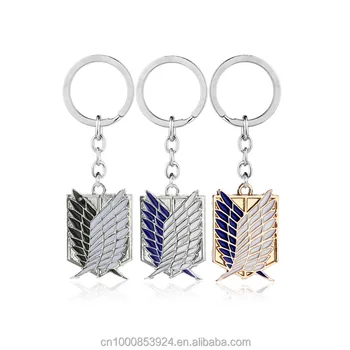 Anime Peripheral Key Chains Attack On Titan Scout Regiment Logo Keyring Survey Corps Erwin Smith Accessories Jewelry Buy Attack On Titan Key