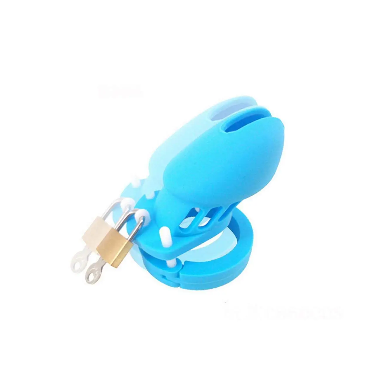 KUAILEJIA adult products male chastity belt cage blue silicone dildo adult supplies articl