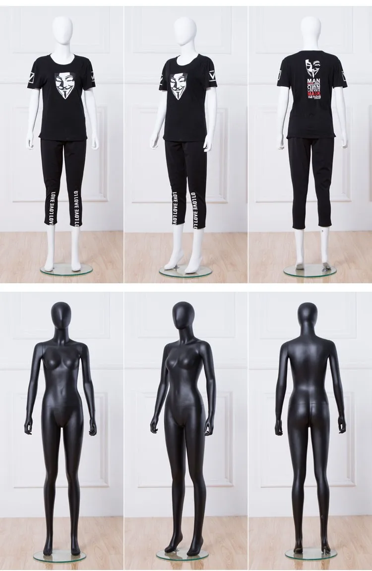 Xinji New Fashion Black Full Body Female Frp Mannequin For Window