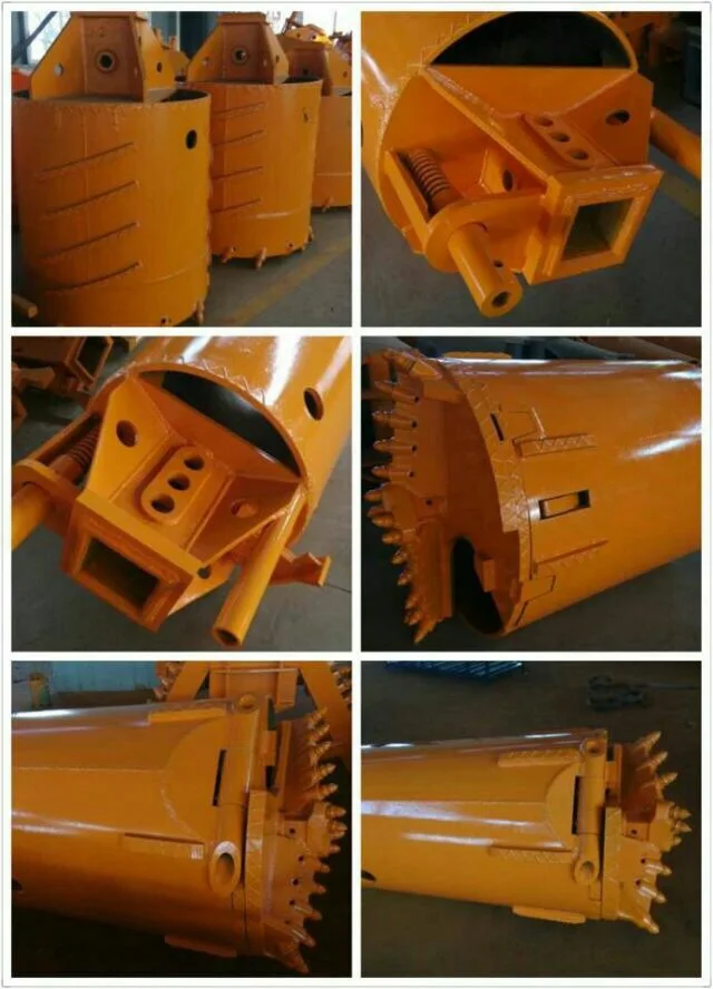 Double cut flat drilling bucket