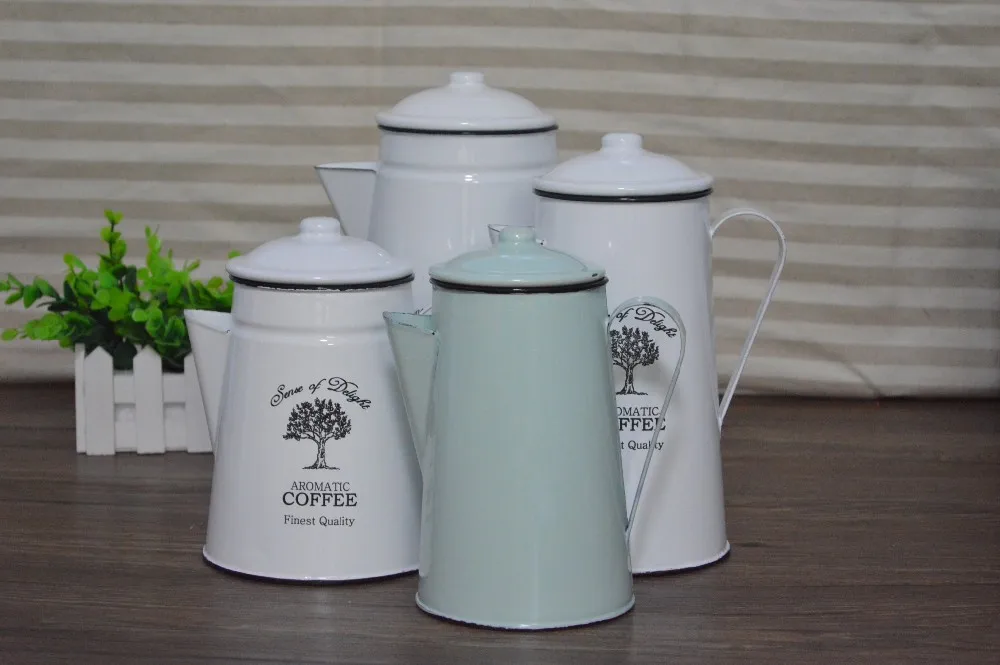 Retro Steel Enamel Coffee Pot With Lid Buy Retro Steel Enamel Coffee