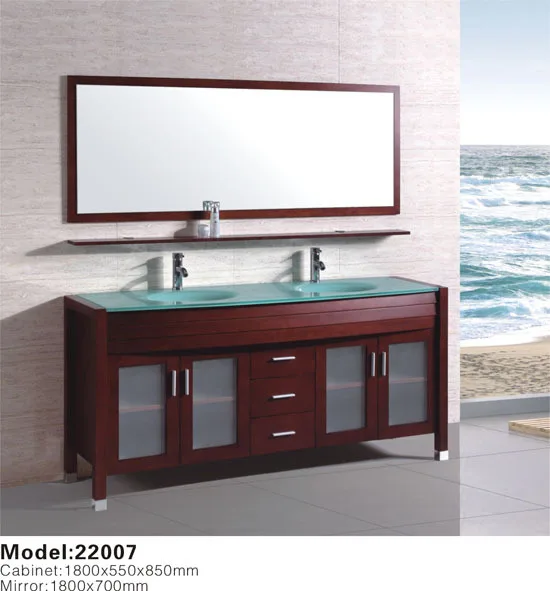 Domo De Madera Sólida Lavabo Doble Mueble De Baño Vanidad - Buy Doble