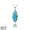 DZ-1069 925 solid silver big pendant with single light blue crystal stones setting