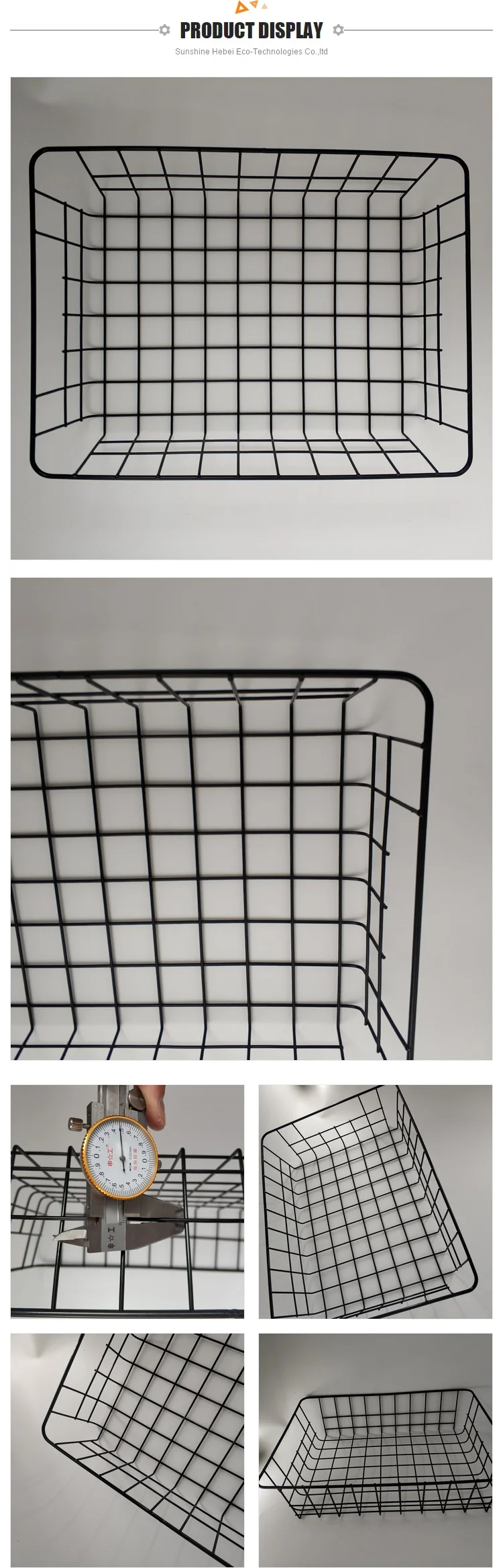 Oem Polvo Recubierto De Malla De Alambre De Metal Canasta De