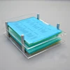 Two layers acrylic letter tray with magnetized steel posts perspex office accessories tray