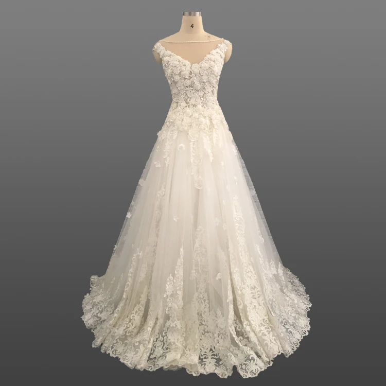 High Quality Alibaba Wedding Dress Latest Design Sleeveless Floral ...