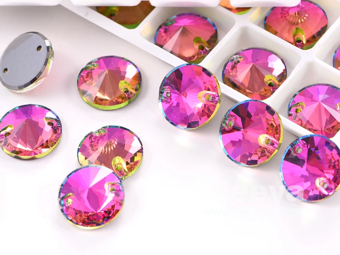 Top K9 Quality New Crystal AB Diamond Lemon Shape Flat Back Glass Strass Crystals Sew on Rhinestone Fan Woman Brooch for Gifts