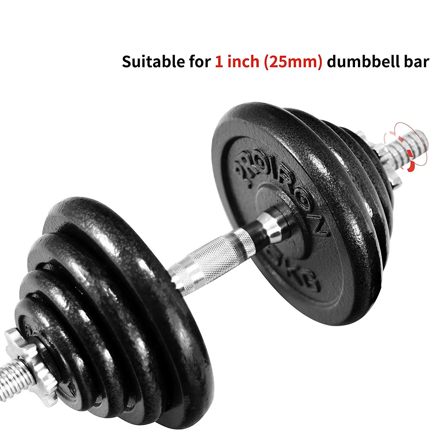 Proiron Black Painted Weight Plates Set 10kg For 1" Dumbbell Handle Bar