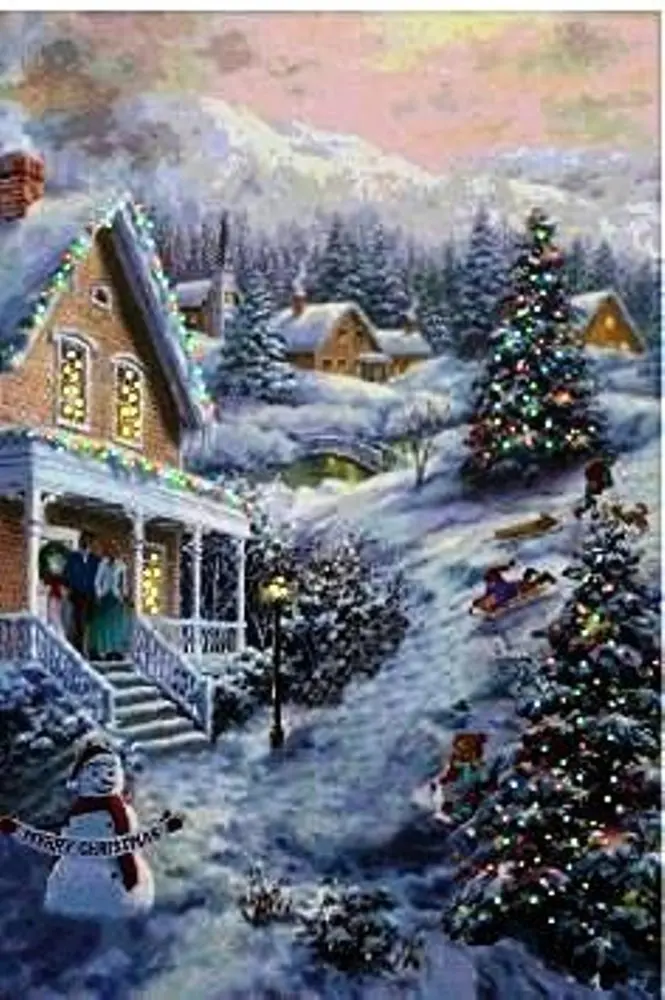 Lightahead Merry Christmas A Fiber Optic Christmas Tapestry With Blinking Lights Inch Lightahead Merry Christmas A Fiber Optic Christmas Tapestry With Blinking Lights Inch