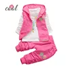 2019 spring fashion girl sportswear Kids Clothing Sets Baby Girls Clothes 3PCS set with vest long t shirt and pants