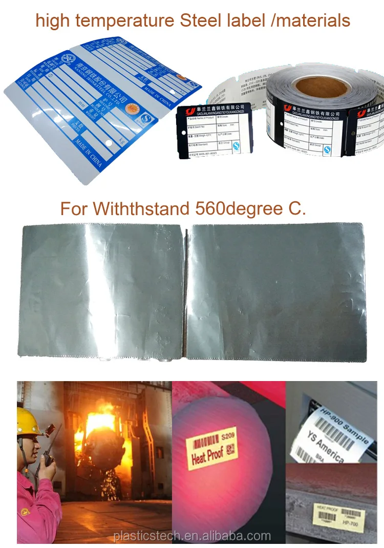 560 Degree C High Temperature Thermal Aluminum Foil Steel Label Heat