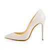Classical design white glitter bridal wedding pumps high heel shoes