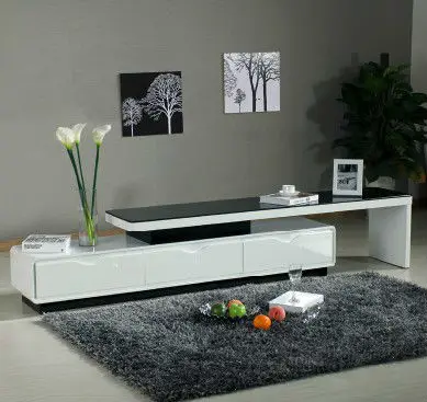 Modern White High Gloss Mdf Tv Stand With Tempered Glass Buy Low