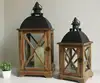 Teak color cross Chinese lantern wooden lantern