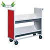 Library furniture specific used double layer book trolley/book car/moving bookcase ST-29